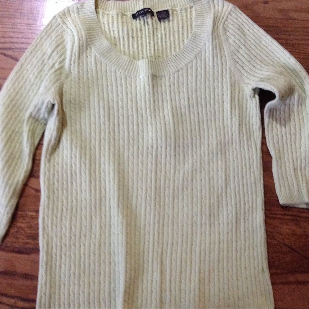 Jeanne Pierre lime green sweater